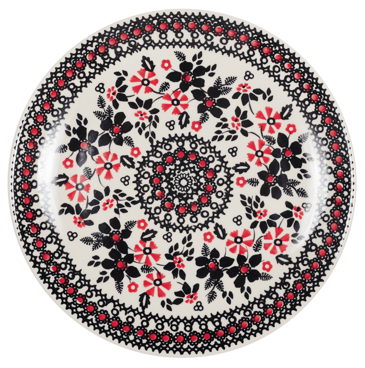 Plate, Round, Salad, 8.5" in "Duet in Black & Red" by Manufaktura | T134S-DPCC