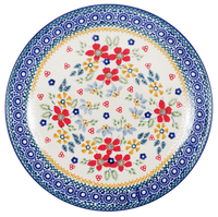 A picture of a Polish Pottery 8.5" Salad Plate (Ruby Bouquet) | T134S-DPCS as shown at PolishPotteryOutlet.com/products/85-salad-plate-ruby-bouquet