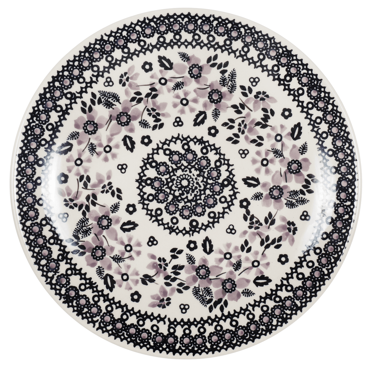 Plate, Round, Salad, 8.5" in "Duet in Black & Grey" by Manufaktura | T134S-DPSC