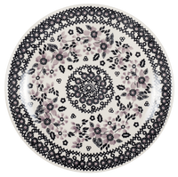 A picture of a Polish Pottery 8.5" Salad Plate (Duet in Black & Grey) | T134S-DPSC as shown at PolishPotteryOutlet.com/products/8-5-salad-plate-duet-in-black-grey