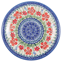A picture of a Polish Pottery 8.5" Salad Plate (Lily in the Grass) | T134S-EO33 as shown at PolishPotteryOutlet.com/products/8-5-salad-plate-lily-in-the-grass