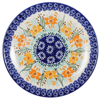 A picture of a Polish Pottery 8.5" Salad Plate (Sun-Kissed Garden) | T134S-GM15 as shown at PolishPotteryOutlet.com/products/8-5-salad-plate-sun-kissed-garden
