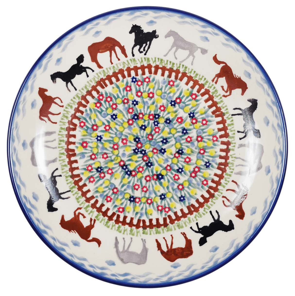 Plate, Round, Salad, 8.5" in "Wild Horses" by Manufaktura | T134S-INK1
