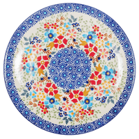 A picture of a Polish Pottery 8.5" Salad Plate (Festive Flowers) | T134S-IZ16 as shown at PolishPotteryOutlet.com/products/8-5-salad-plate-festive-flowers