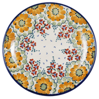 A picture of a Polish Pottery 8.5" Salad Plate (Autumn Harvest) | T134S-LB as shown at PolishPotteryOutlet.com/products/85-salad-plate-autumn-harvest
