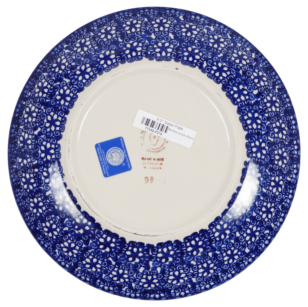 Plate, Round, Salad, 8.5" in "Mediterranean Blossoms" by Manufaktura | T134S-P274