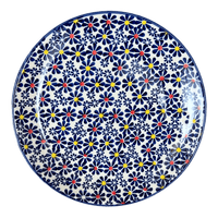 A picture of a Polish Pottery 8.5" Salad Plate (Field of Daisies) | T134S-S001 as shown at PolishPotteryOutlet.com/products/8-5-salad-plate-field-of-daisies-t134s-s001