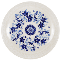 A picture of a Polish Pottery 8.5" Salad Plate (Duet in Blue & White) | T134S-SB04 as shown at PolishPotteryOutlet.com/products/8-5-salad-plate-duet-in-blue-white