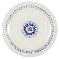 A picture of a Polish Pottery 8.5" Salad Plate (Duet in White) | T134S-SB06 as shown at PolishPotteryOutlet.com/products/8-5-salad-plate-duet-in-white