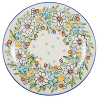 A picture of a Polish Pottery 8.5" Salad Plate (Daisy Bouquet) | T134S-TAB3 as shown at PolishPotteryOutlet.com/products/8-5-salad-plate-tab3