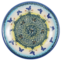 A picture of a Polish Pottery 8.5" Salad Plate (Butterflies in Flight) | T134S-WKM as shown at PolishPotteryOutlet.com/products/85-salad-plate-butterflies-in-flight
