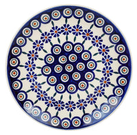 A picture of a Polish Pottery 8.5" Salad Plate (Floral Peacock) | T134T-54KK as shown at PolishPotteryOutlet.com/products/85-salad-plate-floral-peacock