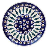 A picture of a Polish Pottery 8.5" Salad Plate (Peacock) | T134T-54 as shown at PolishPotteryOutlet.com/products/85-salad-plate-peacock
