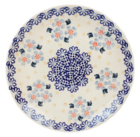A picture of a Polish Pottery 8.5" Salad Plate (Periwinkles & Pinwheels) | T134T-AS42 as shown at PolishPotteryOutlet.com/products/8-5-salad-plate-periwinkles-and-pinwheels