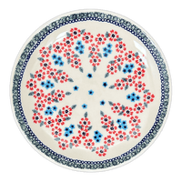 A picture of a Polish Pottery 8.5" Salad Plate (Floral Symmetry) | T134T-DH18 as shown at PolishPotteryOutlet.com/products/8-5-salad-plate-floral-symmetry-t134t-dh18