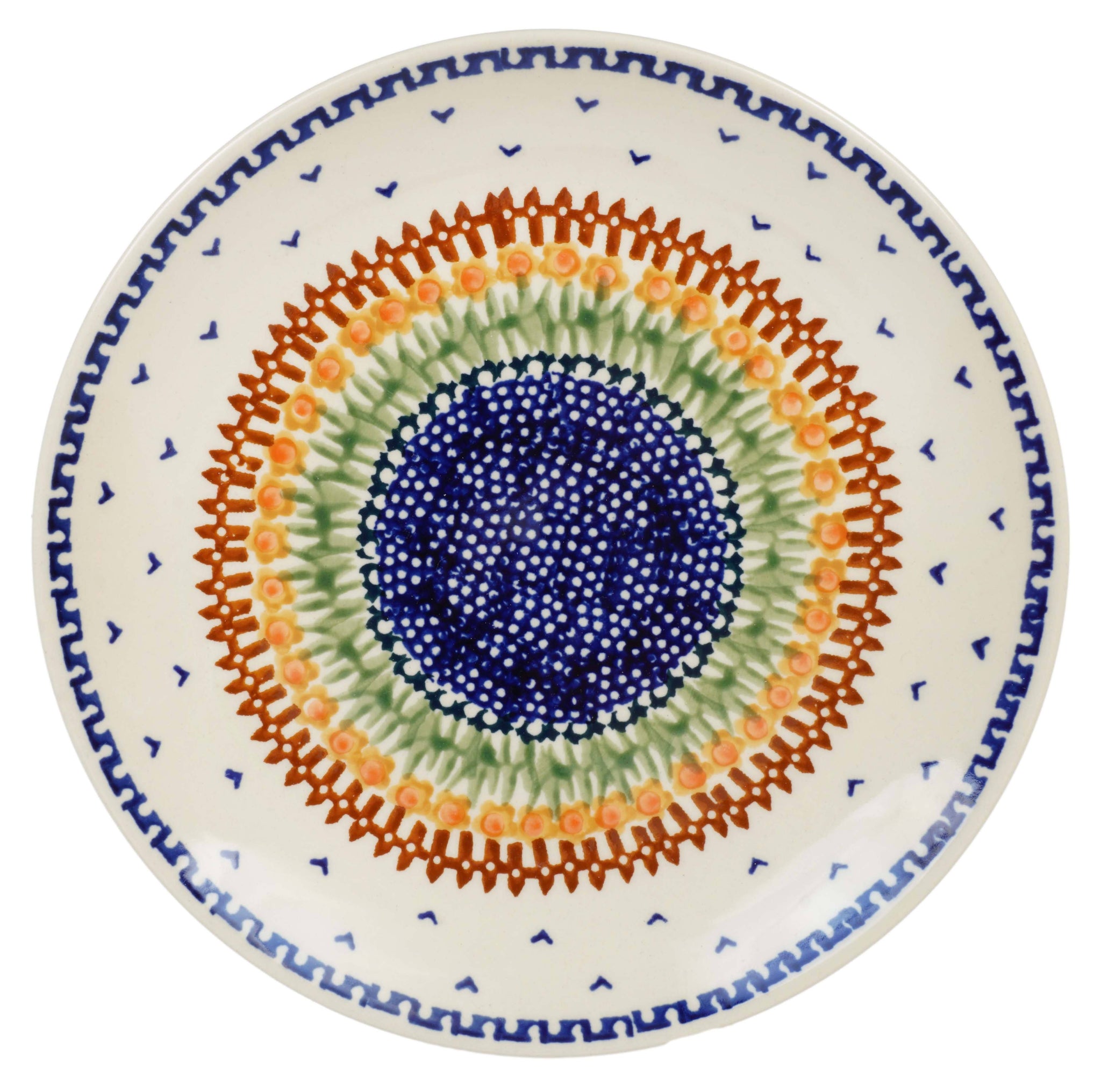 Polish Pottery - 8.5 Salad Plate - Blue Diamond - The Polish Pottery Outlet