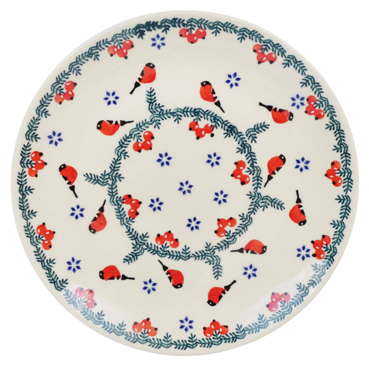 Plate, Round, Salad, 8.5" in "Red Bird" by Manufaktura | T134T-GILE