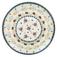 A picture of a Polish Pottery 8.5" Salad Plate (Lady Bugs) | T134T-IF45 as shown at PolishPotteryOutlet.com/products/85-salad-plate-lady-bugs