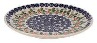 A picture of a Polish Pottery 8.5" Salad Plate (Holly in Bloom) | T134T-IN13 as shown at PolishPotteryOutlet.com/products/round-salad-plate-t134t-in13