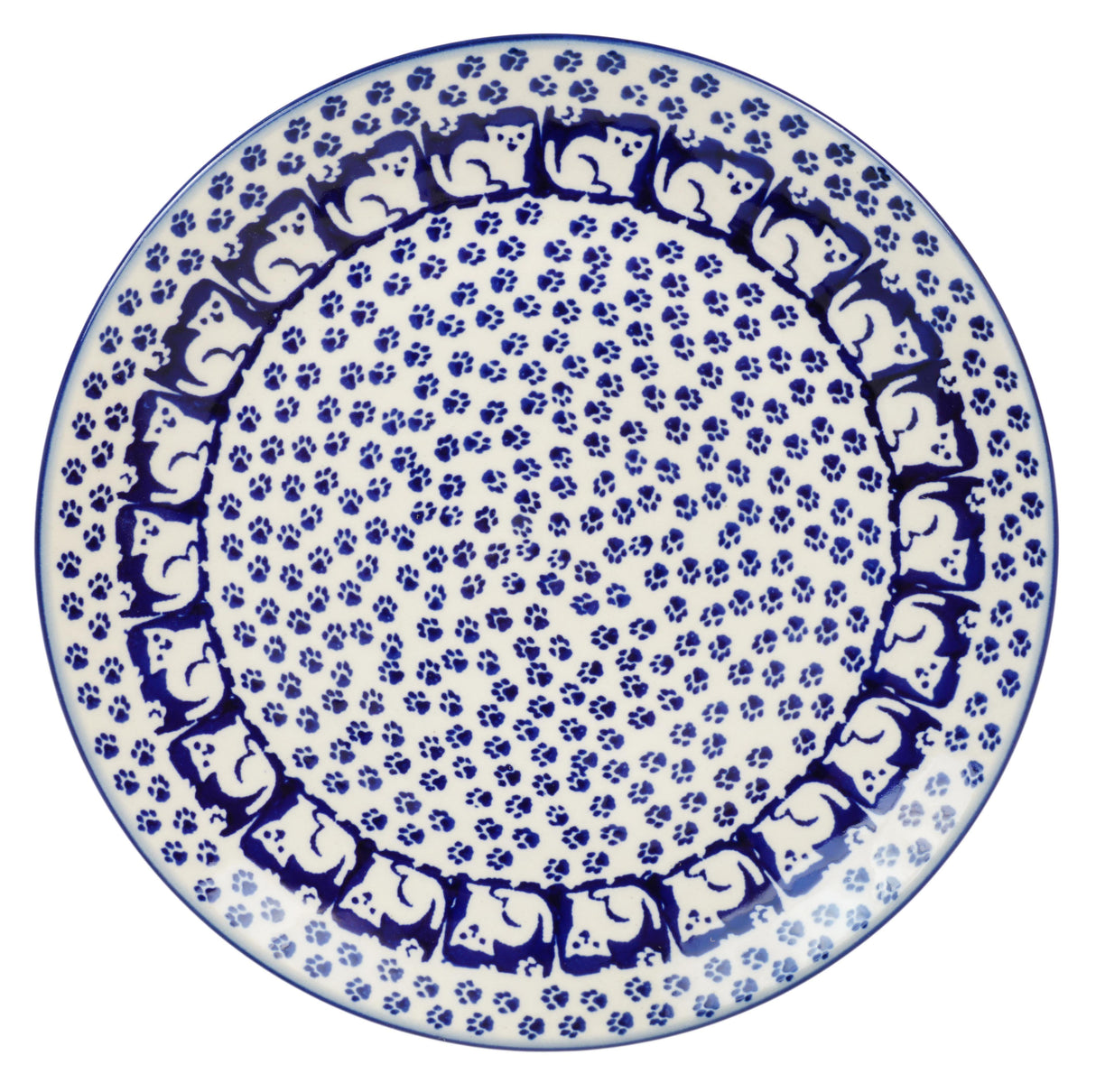 Plate, Round, Salad, 8.5" in "Kitty Cat Path" by Manufaktura | T134T-KOT6