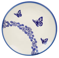 A picture of a Polish Pottery 8.5" Salad Plate (Butterfly Garden) | T134T-MOT1 as shown at PolishPotteryOutlet.com/products/85-salad-plate-butterfly-garden
