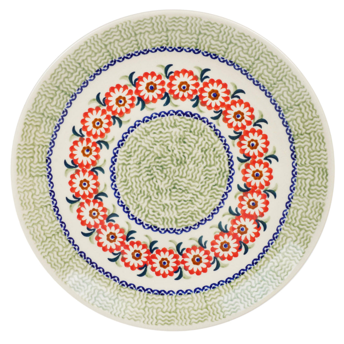 Polish Pottery - 8.5" Salad Plate - Woven Reds