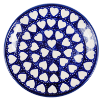 A picture of a Polish Pottery 8.5" Salad Plate (Sea of Hearts) | T134T-SEA as shown at PolishPotteryOutlet.com/products/8-5-salad-plate-sea-of-hearts