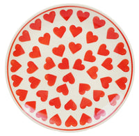 A picture of a Polish Pottery 8.5" Salad Plate (Whole Hearted Red) | T134T-SEDC as shown at PolishPotteryOutlet.com/products/8-5-salad-plate-whole-hearted-red