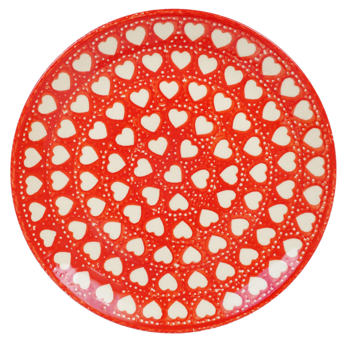 Plate, Round, Salad, 8.5" in "Torrent of Hearts Red" by Manufaktura | T134T-SEMC