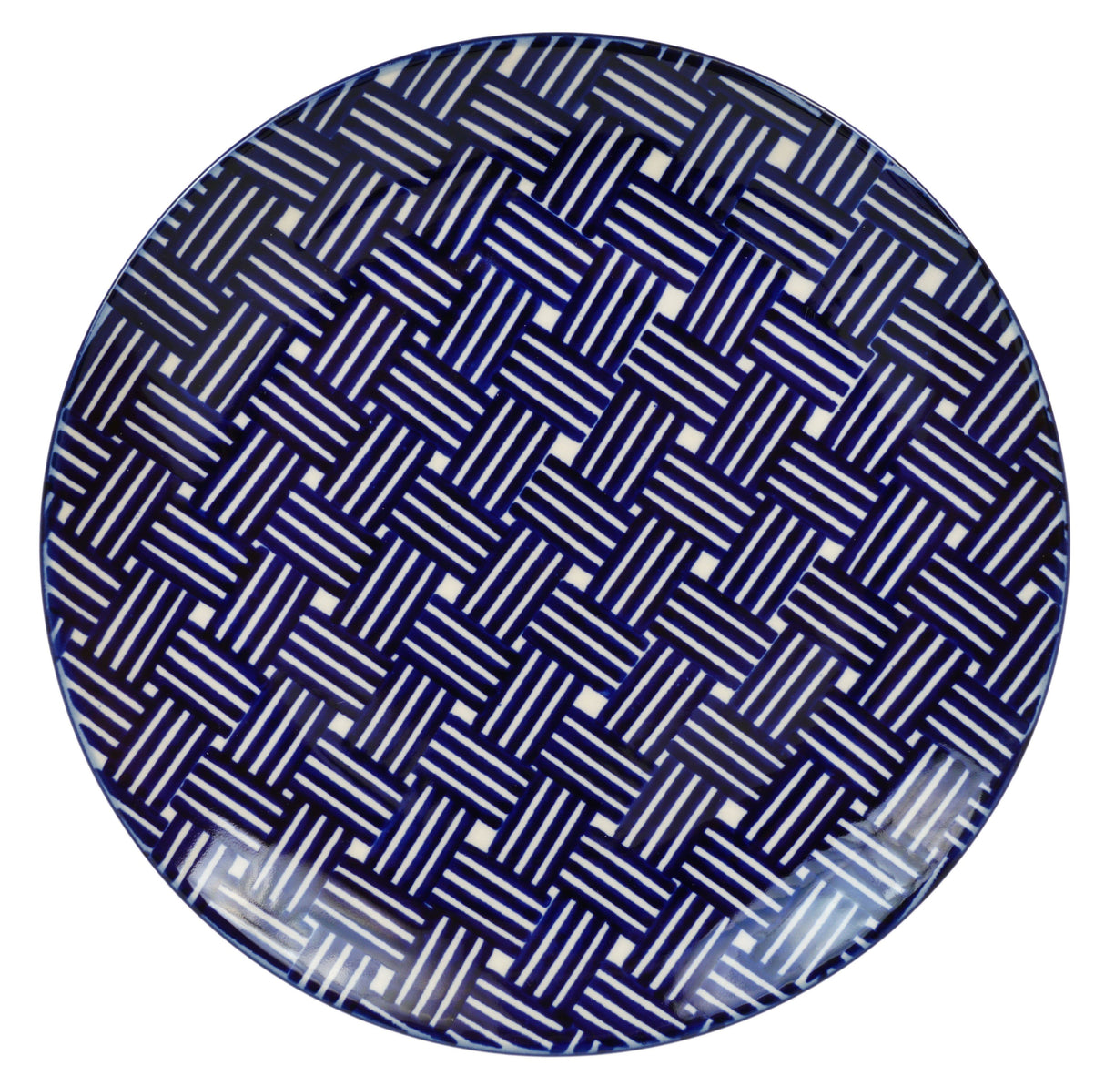 Plate, Round, Salad, 8.5" in "Blue Basket Weave" by Manufaktura | T134U-32