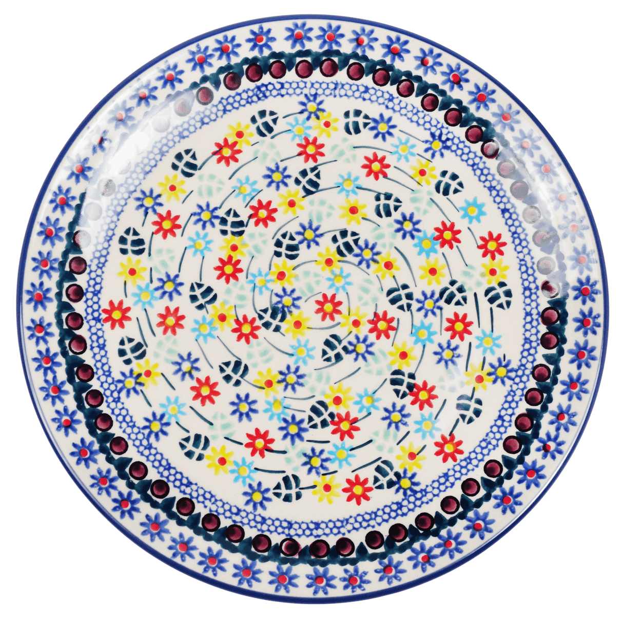 Plate, Round, Salad, 8.5" in "Floral Swirl" by Manufaktura | T134U-BL01