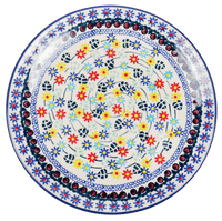 A picture of a Polish Pottery 8.5" Salad Plate (Floral Swirl) | T134U-BL01 as shown at PolishPotteryOutlet.com/products/8-5-salad-plate-floral-swirl