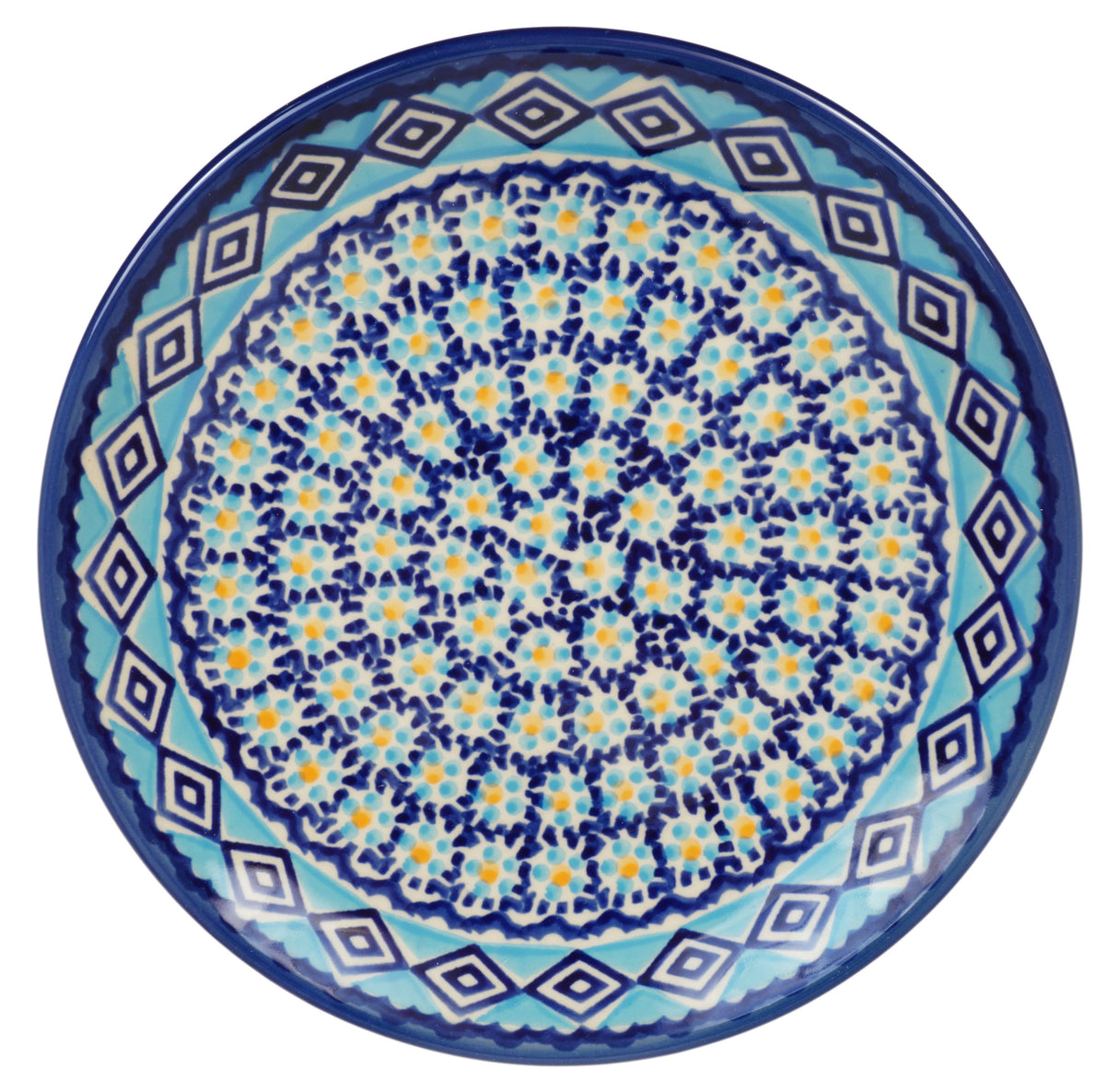 Plate, Round, Salad, 8.5" in "Blue Diamond" by Manufaktura | T134U-DHR