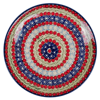 A picture of a Polish Pottery 8.5" Salad Plate (Fanfare) | T134U-EO28 as shown at PolishPotteryOutlet.com/products/85-salad-plate-fanfare