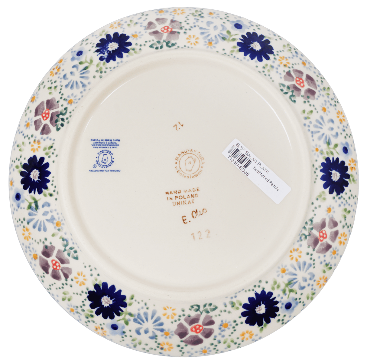Plate, Round, Salad, 8.5" in "Scattered Petals" by Manufaktura | T134S-EO35
