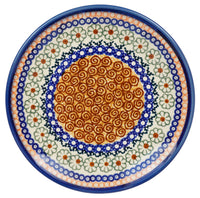 A picture of a Polish Pottery 8.5" Salad Plate (Chocolate Swirl) | T134U-EOS as shown at PolishPotteryOutlet.com/products/85-salad-plate-chocolate-swirl