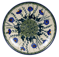 A picture of a Polish Pottery 8.5" Salad Plate (Bouncing Blue Blossoms) | T134U-IM03 as shown at PolishPotteryOutlet.com/products/8-5-salad-plate-bouncing-blue-blossoms