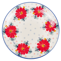 A picture of a Polish Pottery 8.5" Salad Plate (Zinnia Zest) | T134U-IS01 as shown at PolishPotteryOutlet.com/products/8-5-salad-plate-zinnia-zest