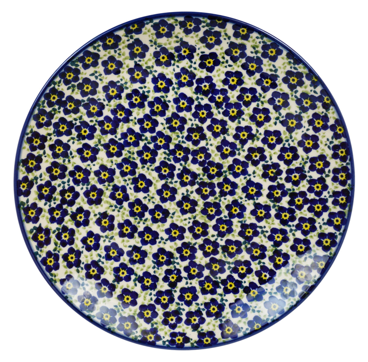 Plate, Round, Salad, 8.5" in "Floral Revival Blue" by Manufaktura | T134U-MKOB