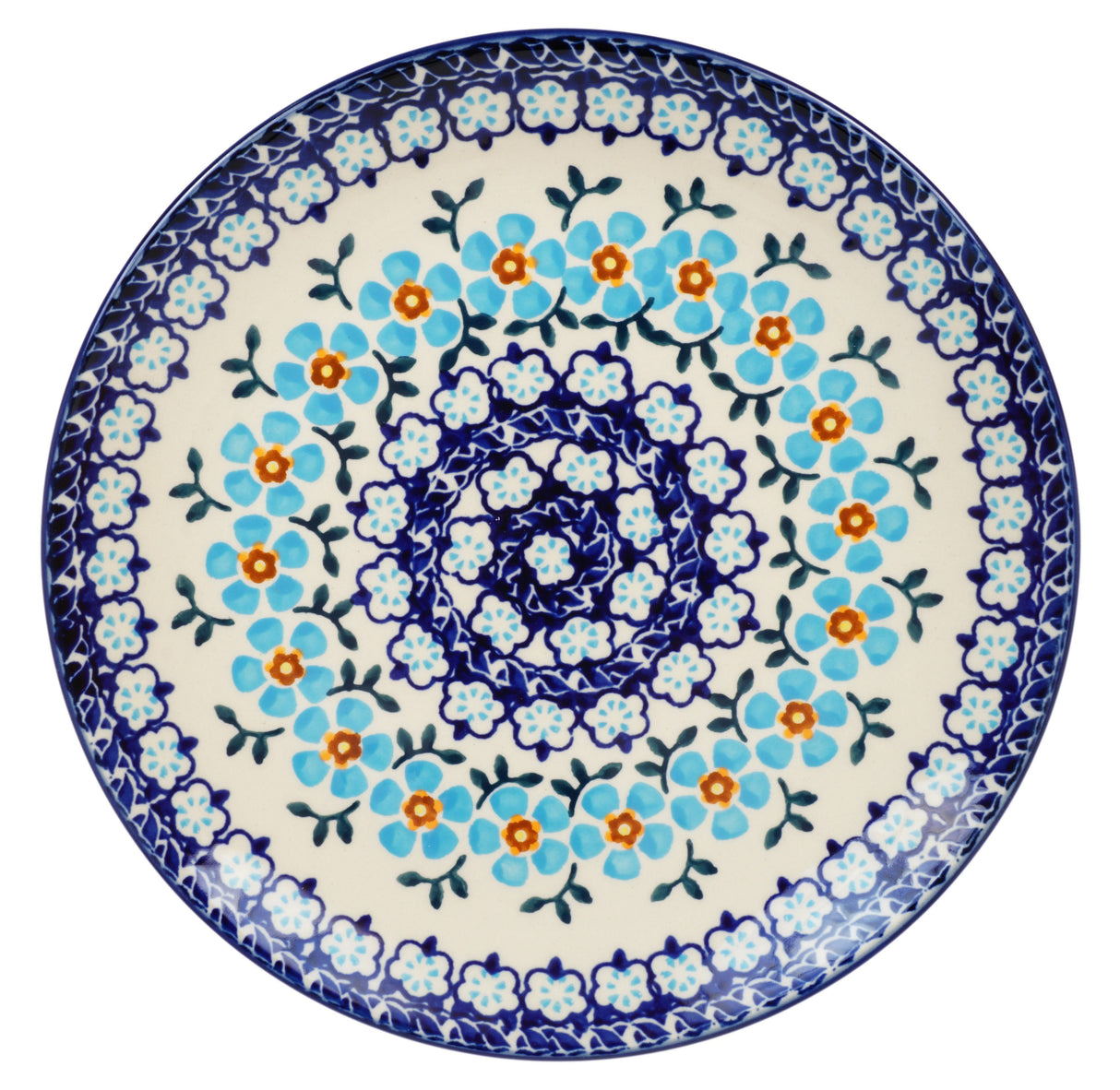 Plate, Round, Salad, 8.5" in "Sky Blue Border" by Manufaktura | T134U-MS04