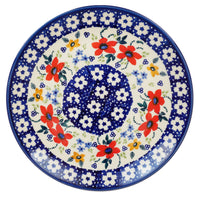 A picture of a Polish Pottery 8.5" Salad Plate (Bold Red Blossoms) | T134U-P217 as shown at PolishPotteryOutlet.com/products/85-salad-plate-bold-red-blossoms