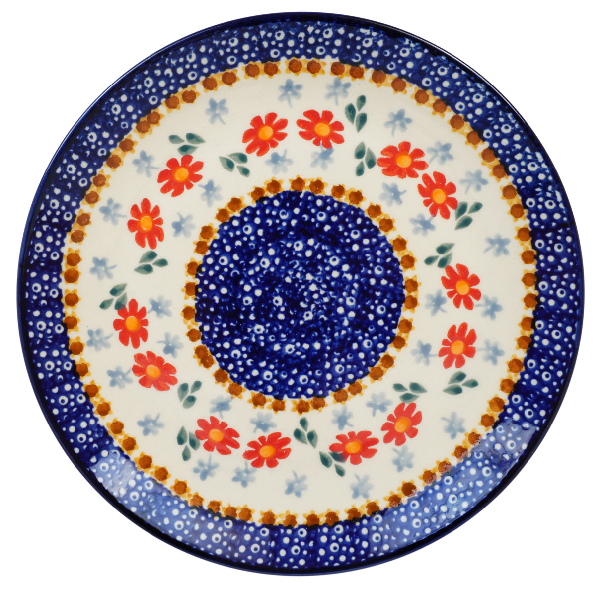 Plate, Round, Salad, 8.5" in "Red Daisy Daze" by Manufaktura | T134U-P227