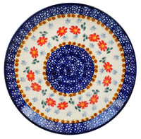 A picture of a Polish Pottery 8.5" Salad Plate (Red Daisy Daze) | T134U-P227 as shown at PolishPotteryOutlet.com/products/85-salad-plate-red-daisy-daze