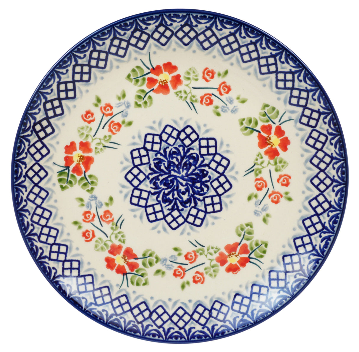 Plate, Round, Salad, 8.5" in "Floral Grid" by Manufaktura | T134U-TAB2