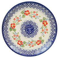 A picture of a Polish Pottery 8.5" Salad Plate (Floral Grid) | T134U-TAB2 as shown at PolishPotteryOutlet.com/products/8-5-salad-plate-floral-grid