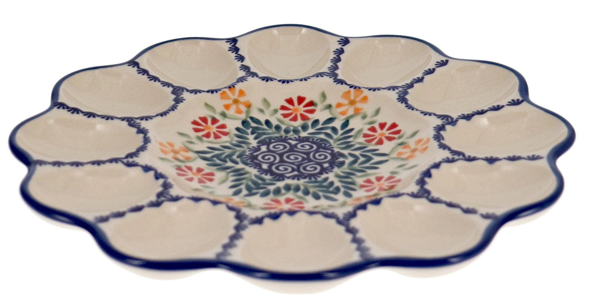 Plate, Round, Egg Plate, 10.25" in "Flower Power" by Manufaktura | T140T-JS14