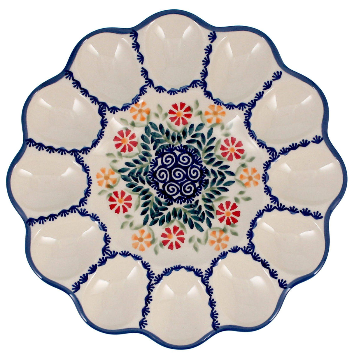 Plate, Round, Egg Plate, 10.25" in "Flower Power" by Manufaktura | T140T-JS14
