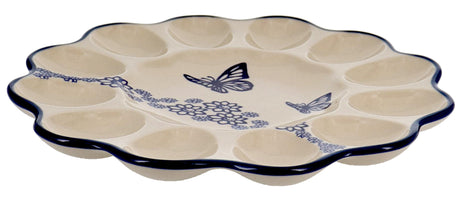 Plate, Round, Egg Plate, 10.25" in "Butterfly Garden" by Manufaktura | T140T-MOT1