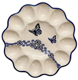 Plate, Round, Egg Plate, 10.25" in "Butterfly Garden" by Manufaktura | T140T-MOT1