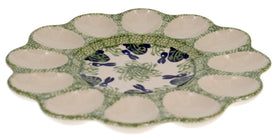 Polish Pottery Egg Plate (Bunny Love) | T140T-P324 Additional Image at PolishPotteryOutlet.com